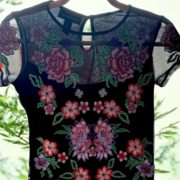 I.n.c. International Concepts Women Embroidered Mesh Top Colorful Size PP - Picture 2 of 10